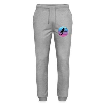 Idée cadeau pour les fans de pickleball - Pantalon de jogging bio MOVER Stanley/Stella unisexe - gris chiné - Devant - Marisol (170cm) & Nik (191cm)