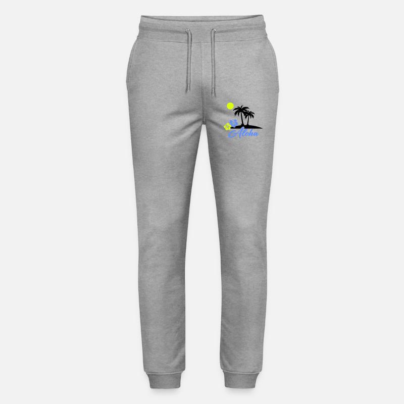 Aloha Hibiskus Neon Script - Stanley/Stella Unisex Bio Jogginghose Mover - Grau meliert