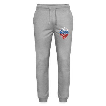 Eslovenia - Slovenia - Tiger Flags - Stanley/Stella Mover Unisex Organic Jogging Trousers - heather grey - Front - Marisol (170cm) & Nik (191cm)