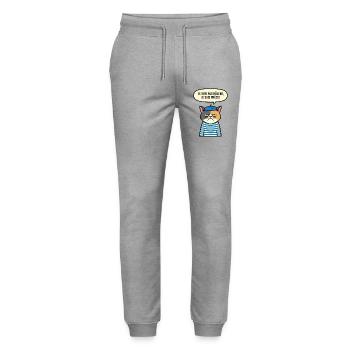 Chat Français Grognon Béret - Pantalon de jogging bio MOVER Stanley/Stella unisexe - gris chiné - Devant - Marisol (170cm) & Nik (191cm)