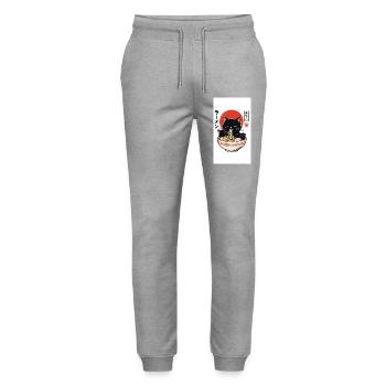 Katzenramen unter rotem Mond - Stanley/Stella Unisex Bio Jogginghose Mover  - Grau meliert - Vorne - Marisol (170cm) & Nik (191cm)