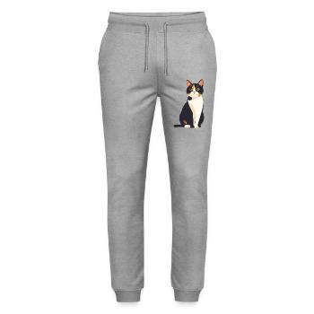 Calico Cat Color Pattern - Stanley/Stella Mover Unisex Organic Jogging Trousers - heather grey - Front - Marisol (170cm) & Nik (191cm)