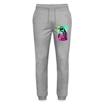 Pinguin - Stanley/Stella Unisex Bio Jogginghose Mover  - Grau meliert - Vorne - Marisol (170cm) & Nik (191cm)