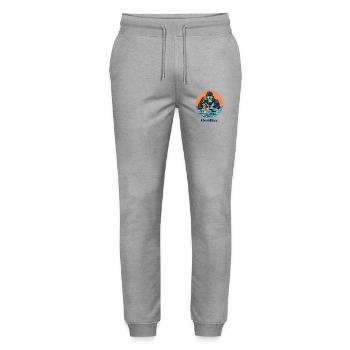 Gorillax Spa Chiller Monkey in the Pool - Stanley/Stella Mover Unisex Organic Jogging Trousers - heather grey - Front - Marisol (170cm) & Nik (191cm)