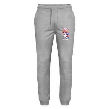 Trotziges Einhorn maximal magisch - Stanley/Stella Unisex Bio Jogginghose Mover  - Grau meliert - Vorne - Marisol (170cm) & Nik (191cm)