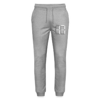 NUMÉRO 17 Cadeau d’anniversaire dix-sept numérique - Pantalon de jogging bio MOVER Stanley/Stella unisexe - gris chiné - Devant - Marisol (170cm) & Nik (191cm)