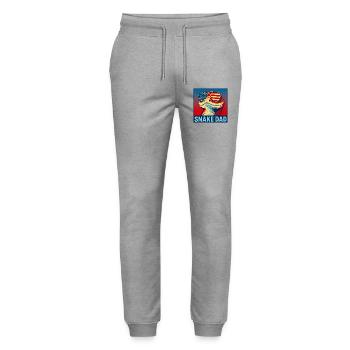 Patriotischer Schlangen-Papa – Lustiger Schlangen- - Stanley/Stella Unisex Bio Jogginghose Mover  - Grau meliert - Vorne - Marisol (170cm) & Nik (191cm)