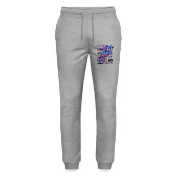 Cyber Pop Y2K Retro Digital Aesthetic Collage - Stanley/Stella Unisex Bio Jogginghose Mover  - Grau meliert - Vorne - Marisol (170cm) & Nik (191cm)