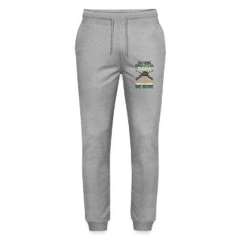 Zwei Titel: Papa und Schützenkönig - Stanley/Stella Unisex Bio Jogginghose Mover  - Grau meliert - Vorne - Marisol (170cm) & Nik (191cm)