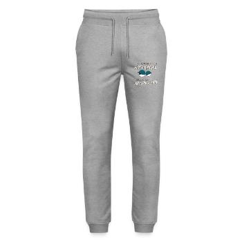 Ich brauche keinen Mittelfinger Humor - Stanley/Stella Unisex Bio Jogginghose Mover  - Grau meliert - Vorne - Marisol (170cm) & Nik (191cm)