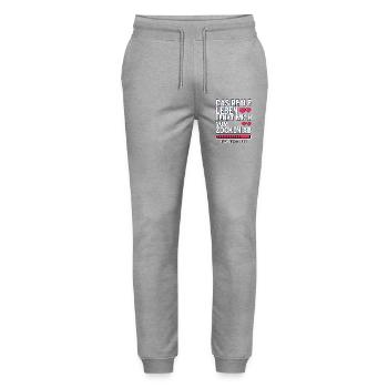 Gaming Spruch - Stanley/Stella Unisex Bio Jogginghose Mover  - Grau meliert - Vorne - Marisol (170cm) & Nik (191cm)