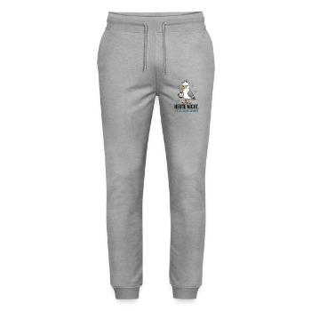 Heute Nicht Möwe Kaffee Shirt - Stanley/Stella Unisex Bio Jogginghose Mover  - Grau meliert - Vorne - Marisol (170cm) & Nik (191cm)