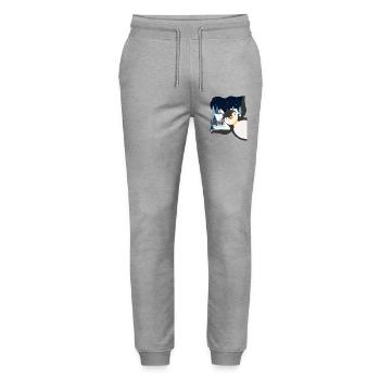 Pingouin mignon - Cadeau pour l’amoureux des manchots - Pantalon de jogging bio MOVER Stanley/Stella unisexe - gris chiné - Devant - Marisol (170cm) & Nik (191cm)