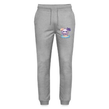 Qualle Sommer Urlaub - Stanley/Stella Unisex Bio Jogginghose Mover  - Grau meliert - Vorne - Marisol (170cm) & Nik (191cm)