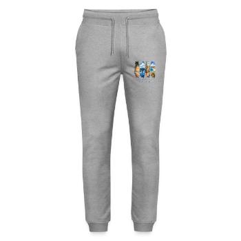 Voyage de vacances Dom Rep – Plage et culture des Caraïbes - Pantalon de jogging bio MOVER Stanley/Stella unisexe - gris chiné - Devant - Marisol (170cm) & Nik (191cm)