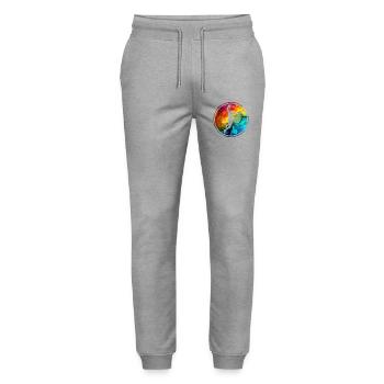 JOUEUR DE BASKET COOL AU BASKET COLORÉ - Pantalon de jogging bio MOVER Stanley/Stella unisexe - gris chiné - Devant - Marisol (170cm) & Nik (191cm)