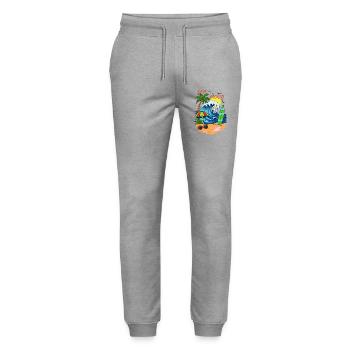 Sea Mood Beach & Vague - Pantalon de jogging bio MOVER Stanley/Stella unisexe - gris chiné - Devant - Marisol (170cm) & Nik (191cm)