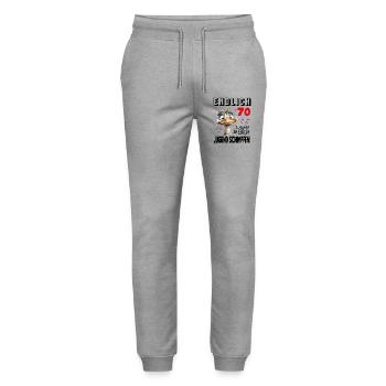 Endlich 70: Strauß Vogel Geburtstag Birthday - Stanley/Stella Unisex Bio Jogginghose Mover  - Grau meliert - Vorne - Marisol (170cm) & Nik (191cm)