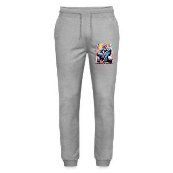 gorilla - Stanley/Stella Mover Unisex Organic Jogging Trousers - heather grey - Front - Marisol (170cm) & Nik (191cm)