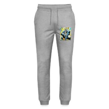 gorilla - Stanley/Stella Mover Unisex Organic Jogging Trousers - heather grey - Front - Marisol (170cm) & Nik (191cm)