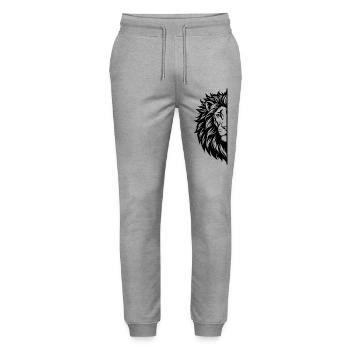 Visage de Lion - Pantalon de jogging bio MOVER Stanley/Stella unisexe - gris chiné - Devant - Marisol (170cm) & Nik (191cm)