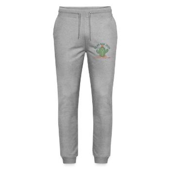 Ich bin nicht launisch Kaktus Schutzstacheln - Stanley/Stella Unisex Bio Jogginghose Mover  - Grau meliert - Vorne - Marisol (170cm) & Nik (191cm)