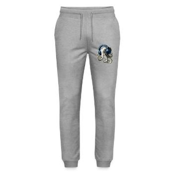 Octopus Octopus Octopus Sea Octopus - Stanley/Stella Mover Unisex Organic Jogging Trousers - heather grey - Front - Marisol (170cm) & Nik (191cm)