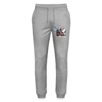 Greyhound US Sleep Shirt - Stanley/Stella Mover Unisex Organic Jogging Trousers - heather grey - Front - Marisol (170cm) & Nik (191cm)