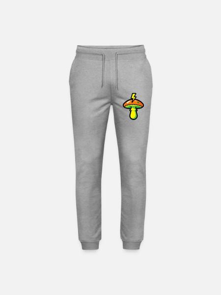 Warning Mushroom Graphic Forest Streetwear - Stanley/Stella Mover Unisex Organic Jogging Trousers - heather grey