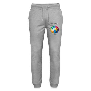 La Terre sans design artistique - Pantalon de jogging bio MOVER Stanley/Stella unisexe - gris chiné - Devant - Marisol (170cm) & Nik (191cm)