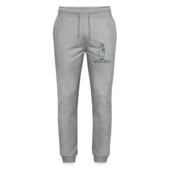 Gartenschäfin Schaf mit Pflanze Gärtnerin - Stanley/Stella Unisex Bio Jogginghose Mover  - Grau meliert - Vorne - Marisol (170cm) & Nik (191cm)
