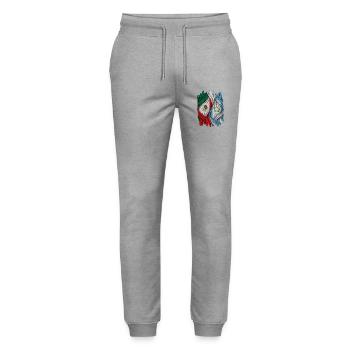 Fiers des drapeaux du Mexique et du Guatemala - Pantalon de jogging bio MOVER Stanley/Stella unisexe - gris chiné - Devant - Marisol (170cm) & Nik (191cm)