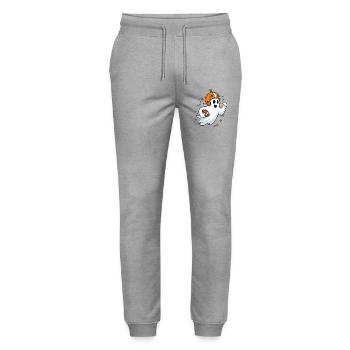 Halloween, America Football, Ghost - Stanley/Stella Mover Unisex Organic Jogging Trousers - heather grey - Front - Marisol (170cm) & Nik (191cm)