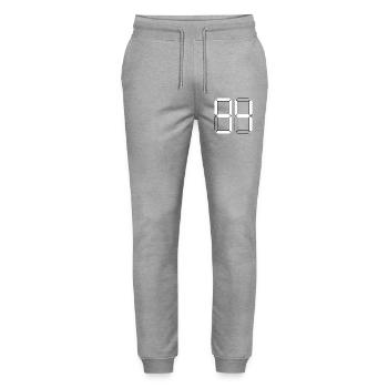 NUMMER 94 Vierundneunzig Geschenk Digital - Stanley/Stella Unisex Bio Jogginghose Mover  - Grau meliert - Vorne - Marisol (170cm) & Nik (191cm)