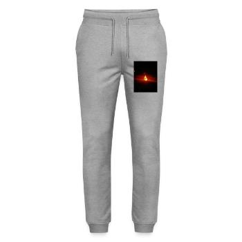 Flame Drop Night Light - Stanley/Stella Mover Unisex Organic Jogging Trousers - heather grey - Front - Marisol (170cm) & Nik (191cm)