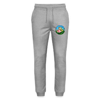 Sheep Frog Prince - Stanley/Stella Mover Unisex Organic Jogging Trousers - heather grey - Front - Marisol (170cm) & Nik (191cm)