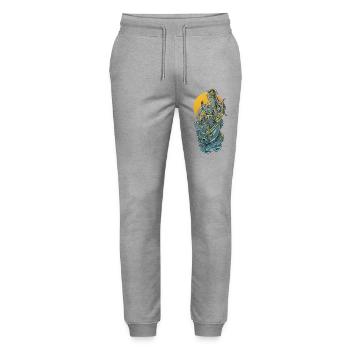 Goddess Warrior Bow Illustration - Stanley/Stella Mover Unisex Organic Jogging Trousers - heather grey - Front - Marisol (170cm) & Nik (191cm)