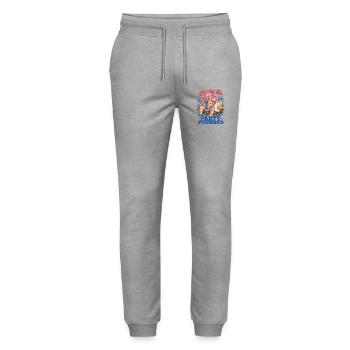 Let's found this party! George Washington - Stanley/Stella Mover Unisex Organic Jogging Trousers - heather grey - Front - Marisol (170cm) & Nik (191cm)