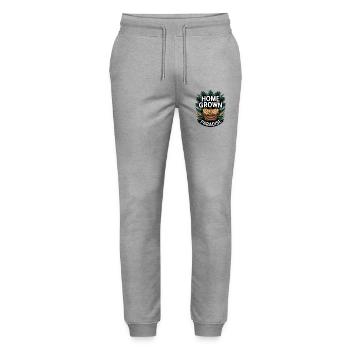 Jardin tropical du Paradis Cultivé à la maison - Pantalon de jogging bio MOVER Stanley/Stella unisexe - gris chiné - Devant - Marisol (170cm) & Nik (191cm)