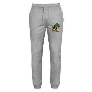 Draw Fountain Village Logo - Stanley/Stella Mover Unisex Organic Jogging Trousers - heather grey - Front - Marisol (170cm) & Nik (191cm)