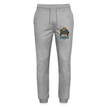 Opa kann das – frag nicht wie - Stanley/Stella Unisex Bio Jogginghose Mover  - Grau meliert - Vorne - Marisol (170cm) & Nik (191cm)