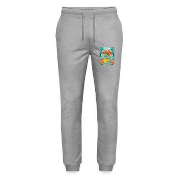Caméléon tropical - Pantalon de jogging bio MOVER Stanley/Stella unisexe - gris chiné - Devant - Marisol (170cm) & Nik (191cm)