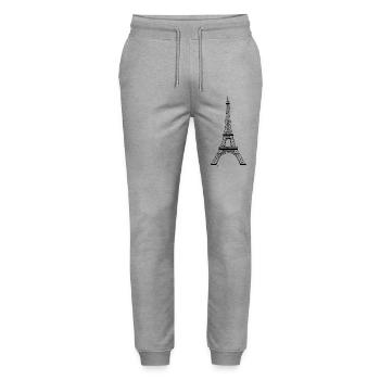 Eiffel tower - Stanley/Stella Mover Unisex Organic Jogging Trousers - heather grey - Front - Marisol (170cm) & Nik (191cm)