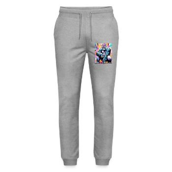 gorilla - Stanley/Stella Mover Unisex Organic Jogging Trousers - heather grey - Front - Marisol (170cm) & Nik (191cm)