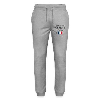 Chamonix Mont Blanc Frankreich Koordinaten Reise - Stanley/Stella Unisex Bio Jogginghose Mover  - Grau meliert - Vorne - Marisol (170cm) & Nik (191cm)