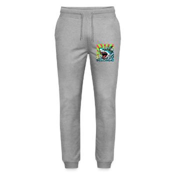 Requin - Pantalon de jogging bio MOVER Stanley/Stella unisexe - gris chiné - Devant - Marisol (170cm) & Nik (191cm)