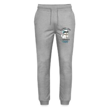 Cartoon Maltese I Came I Saw I Ignored You - Stanley/Stella Mover Unisex Organic Jogging Trousers - heather grey - Front - Marisol (170cm) & Nik (191cm)