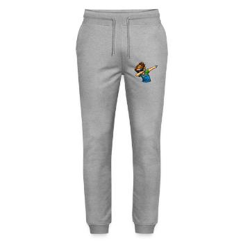 Dabbing Kindergarten Teacher - Stanley/Stella Mover Unisex Organic Jogging Trousers - heather grey - Front - Marisol (170cm) & Nik (191cm)