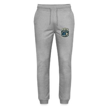 Papa kann alles – außer leise - Stanley/Stella Unisex Bio Jogginghose Mover  - Grau meliert - Vorne - Marisol (170cm) & Nik (191cm)
