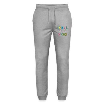 Schoolchild 2026 - Stanley/Stella Mover Unisex Organic Jogging Trousers - heather grey - Front - Marisol (170cm) & Nik (191cm)